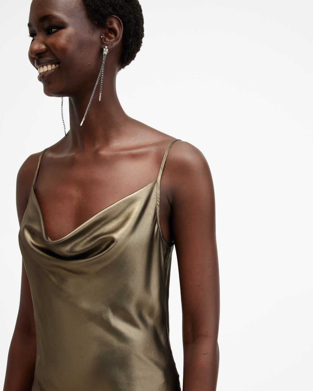 Hadley Midi Slip Dress METALLIC GOLD