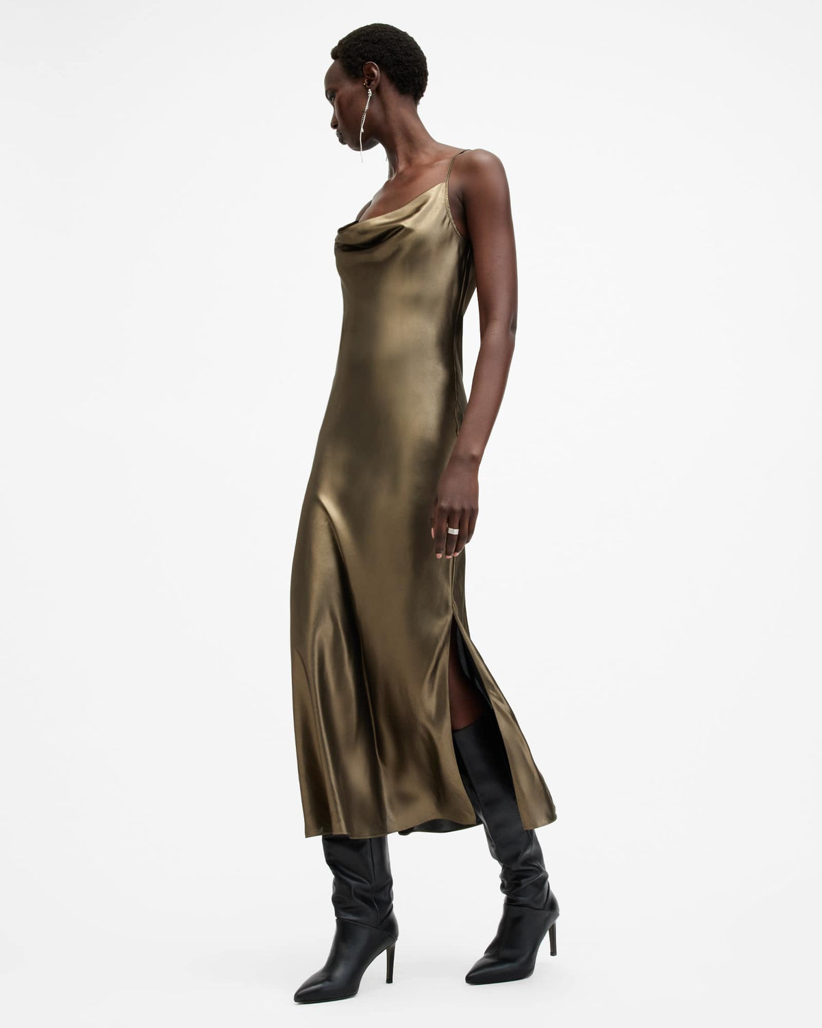 Hadley Midi Slip Dress METALLIC GOLD