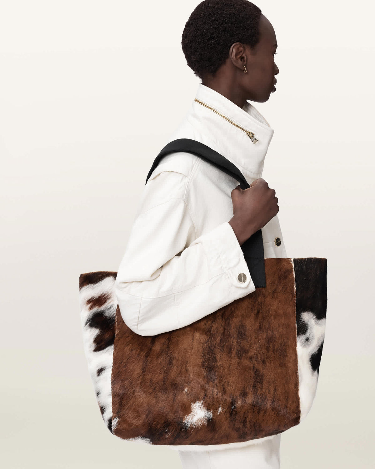 Izzy Cow Leather Tote Bag COW PRINT