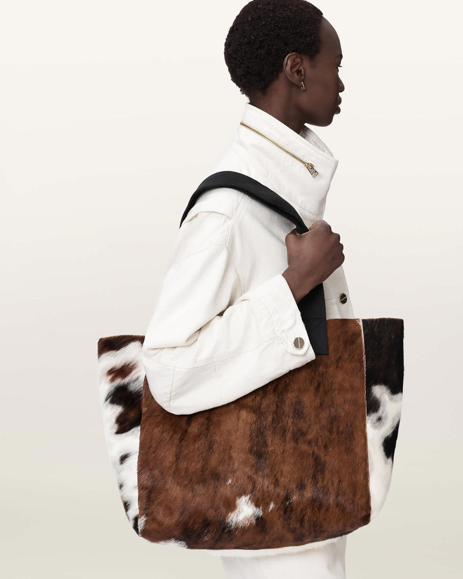 Izzy Cow Leather Tote Bag COW PRINT