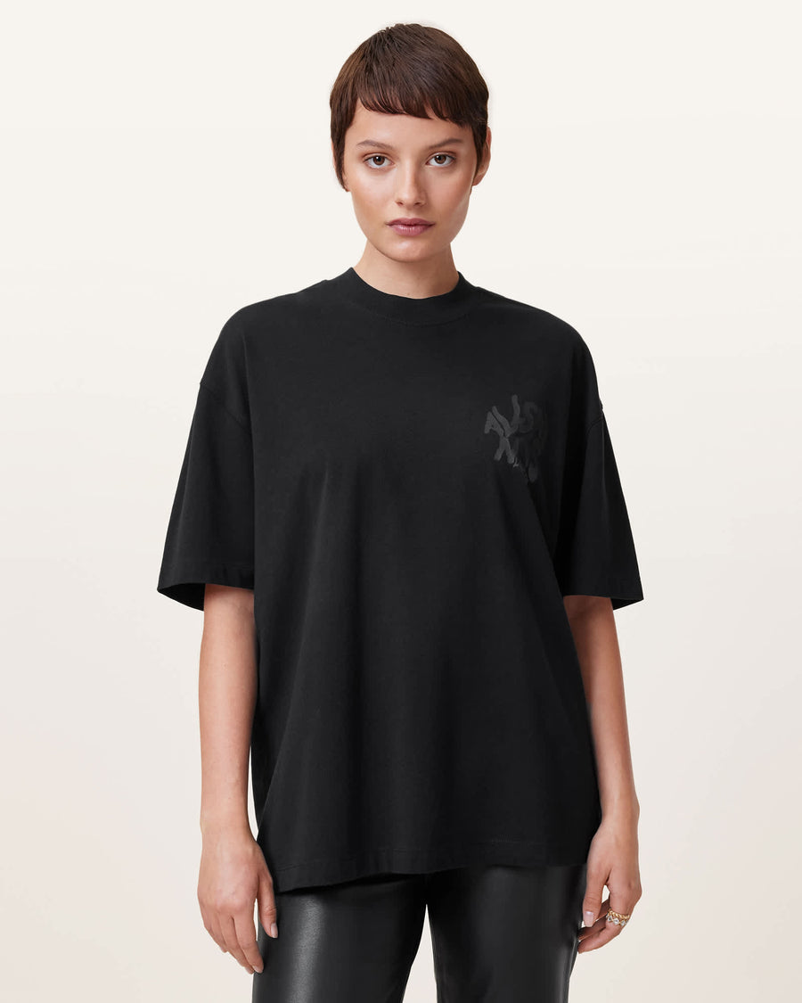 Orlando Logo Print Oversized T-Shirt Black