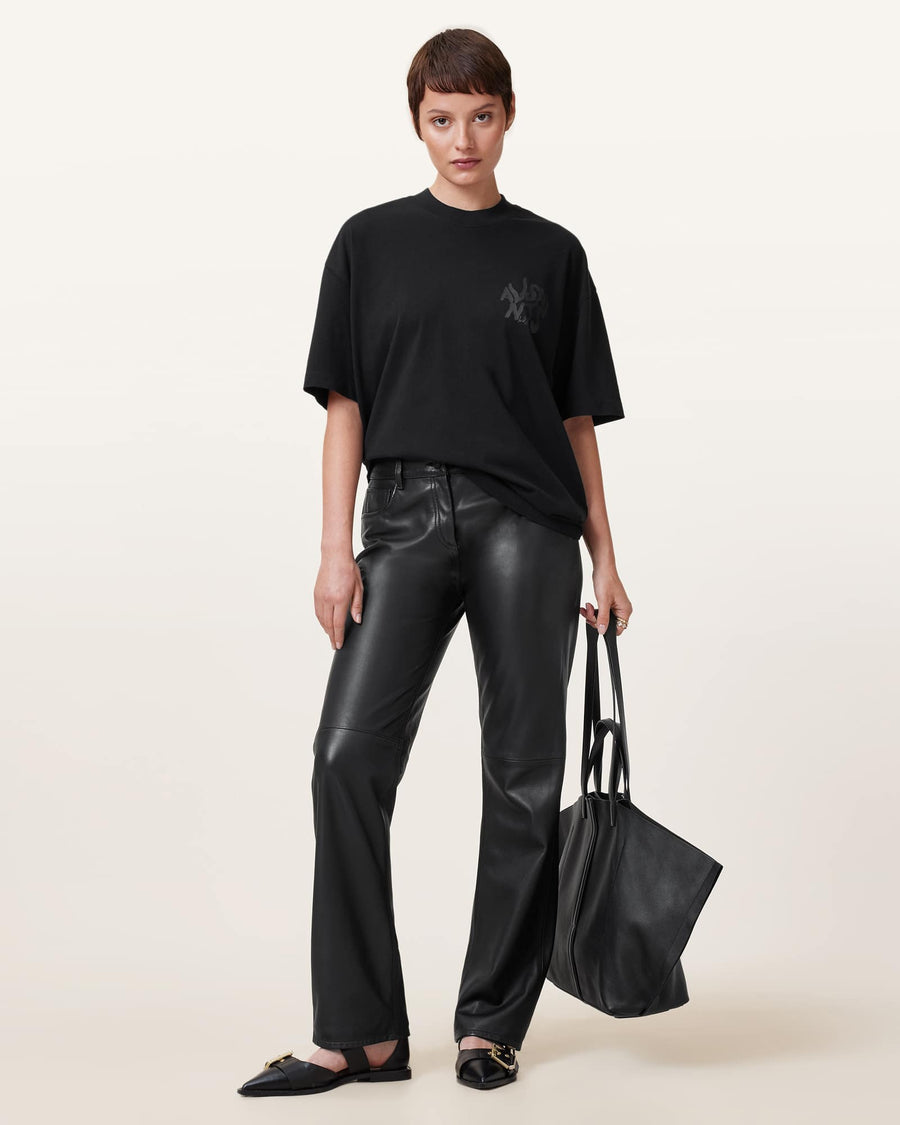 Orlando Logo Print Oversized T-Shirt Black