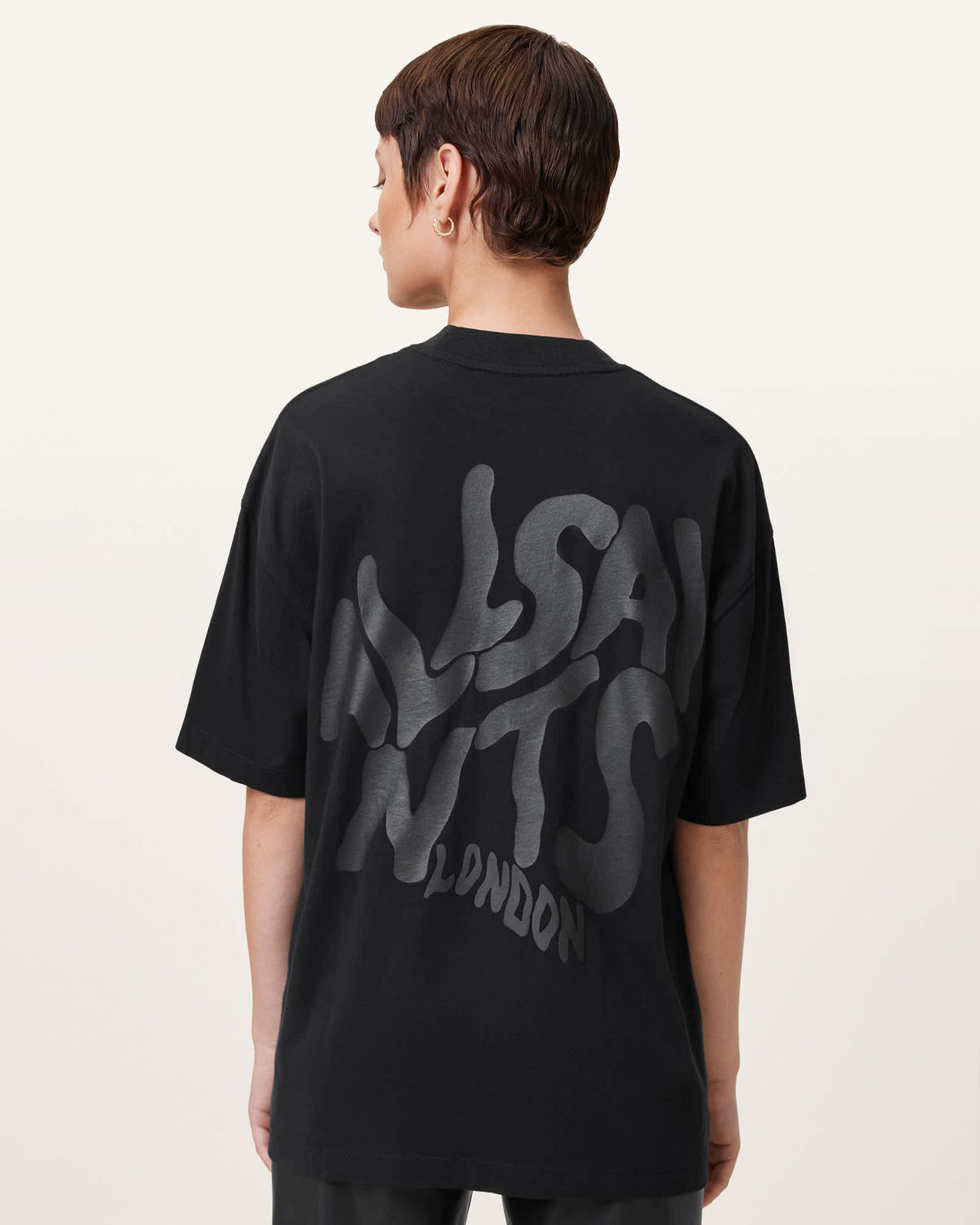 Orlando Logo Print Oversized T-Shirt Black