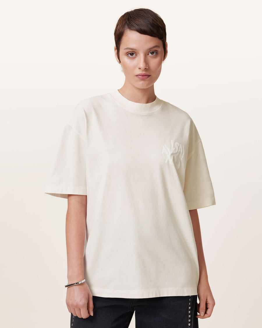 Orlando Logo Print Oversized T-Shirt ASHEN WHITE