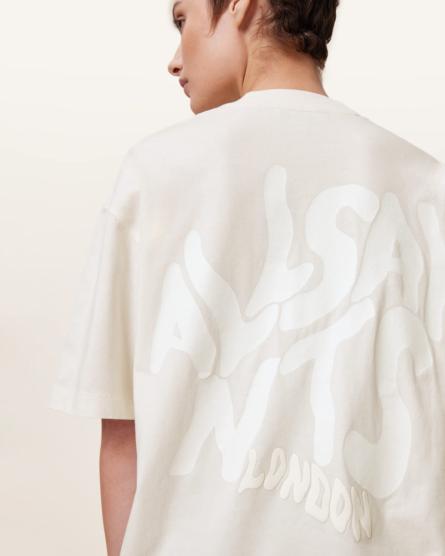 Orlando Logo Print Oversized T-Shirt ASHEN WHITE