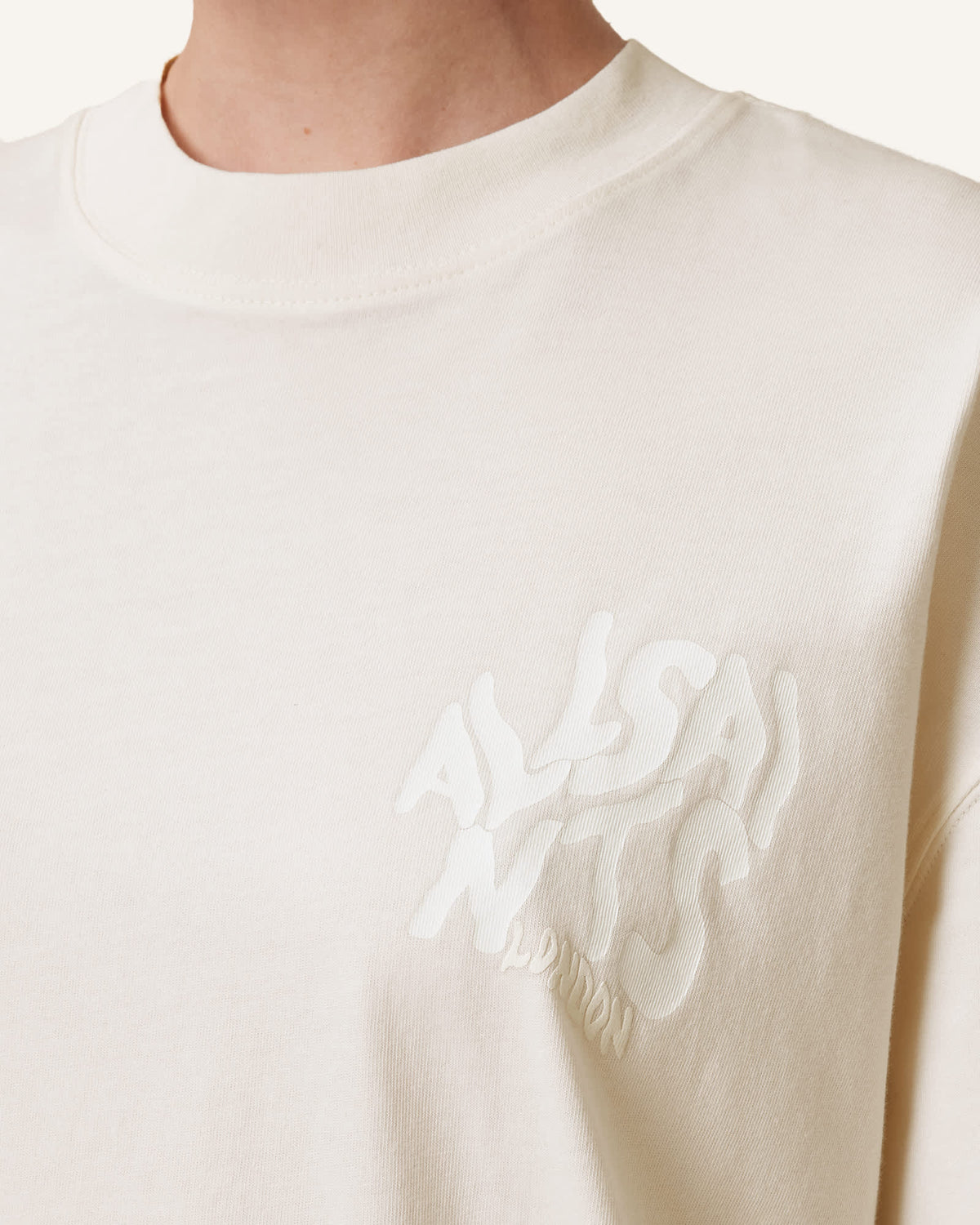 Orlando Logo Print Oversized T-Shirt ASHEN WHITE