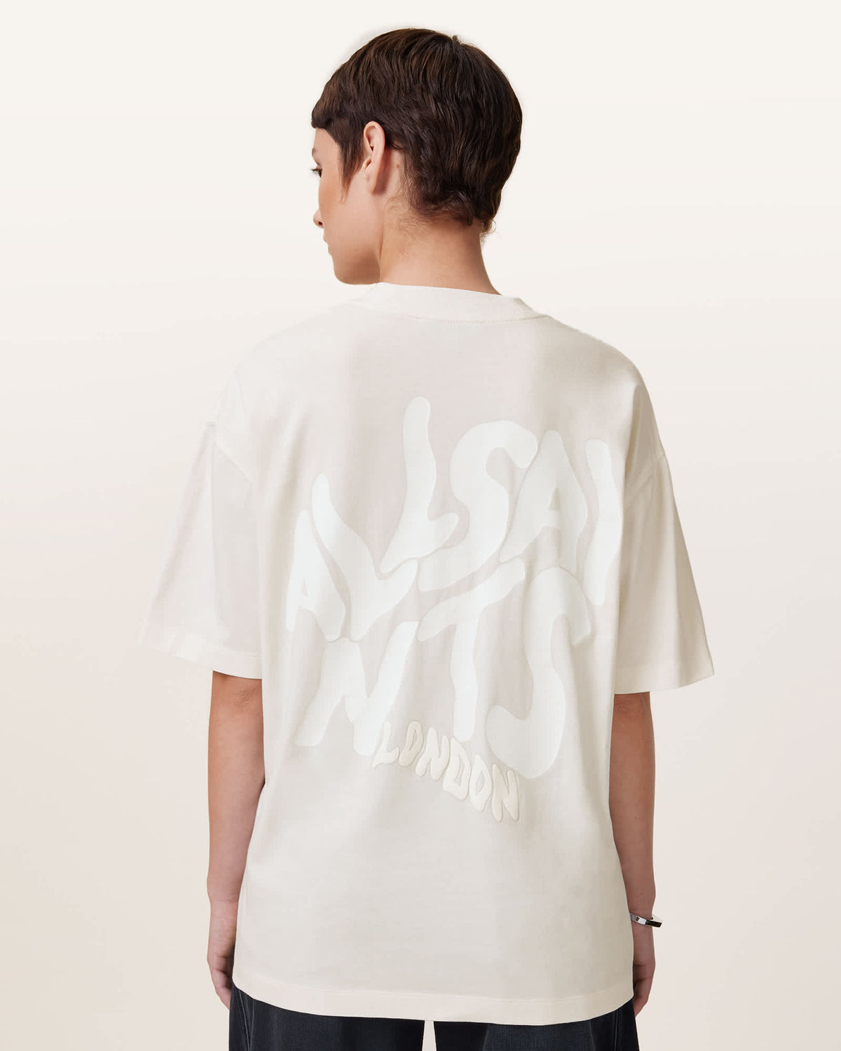 Orlando Logo Print Oversized T-Shirt ASHEN WHITE