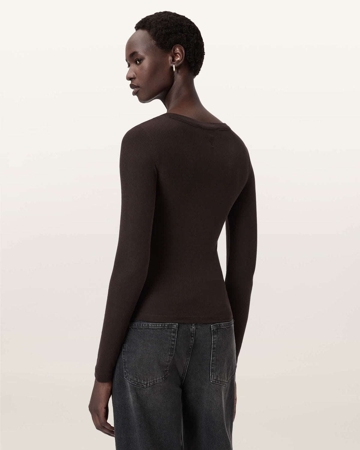 Rina Long Sleeve Crew Neck T-Shirt TORTE BROWN