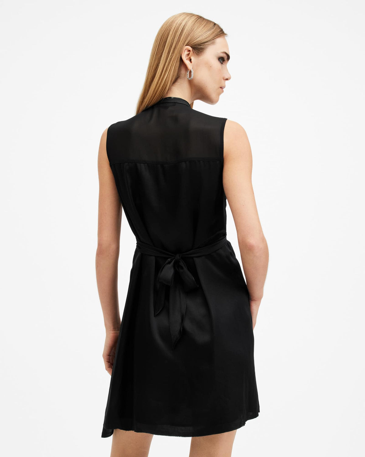 Jayda V-Neck Zip Front Mini Dress Black