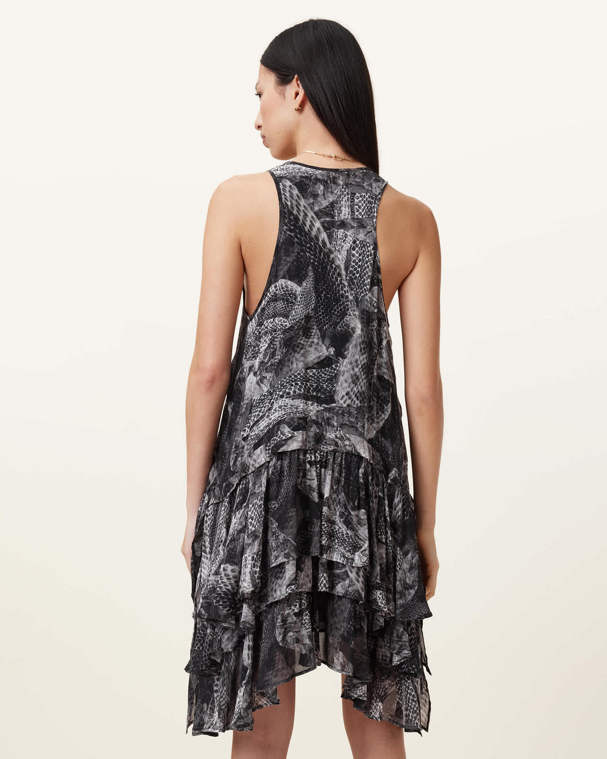 Cavarly Ruffled Mini Dress EVOLVE SLATE GREY