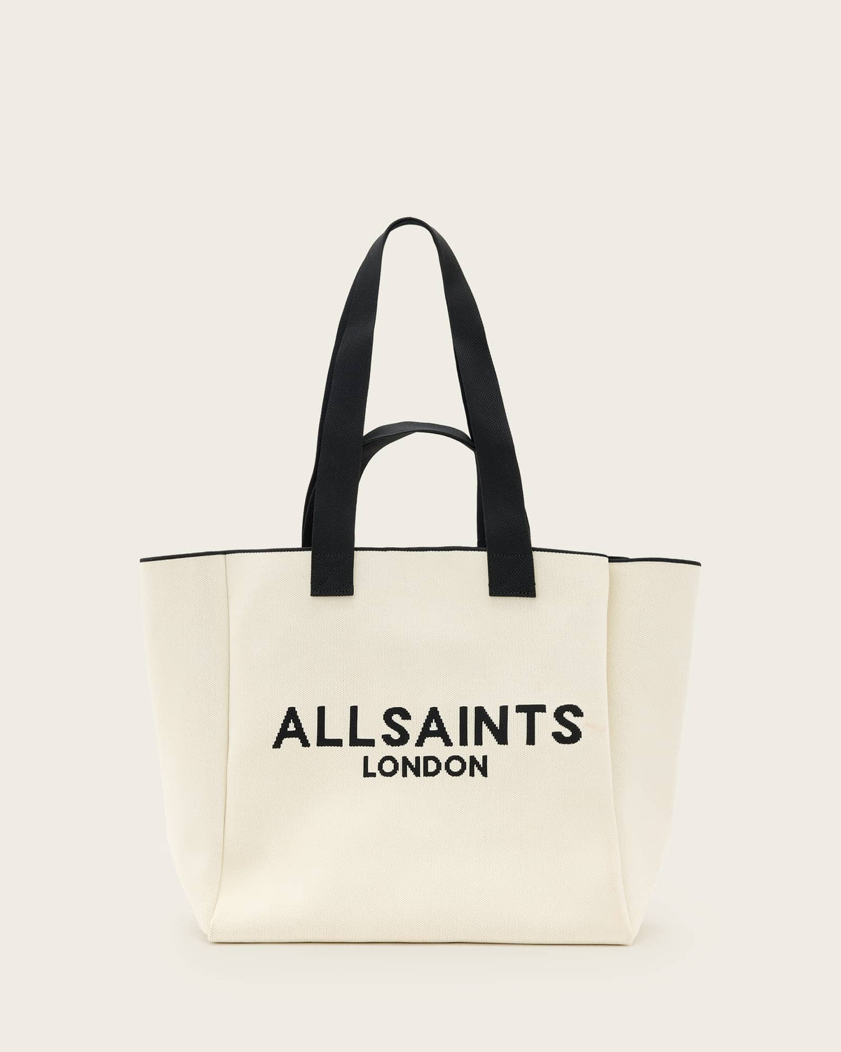 Izzy Large Logo Knitted Tote Bag White