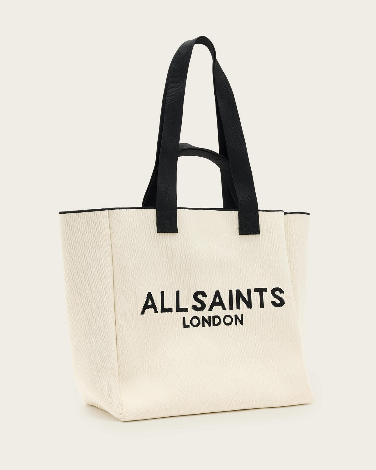 Izzy Large Logo Knitted Tote Bag White