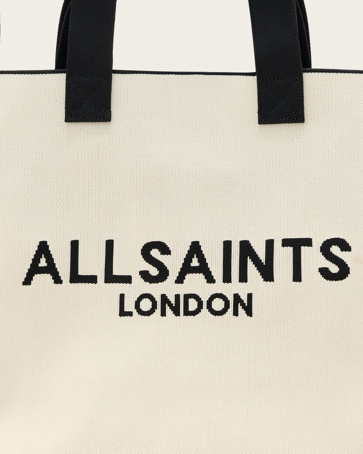 Izzy Large Logo Knitted Tote Bag White