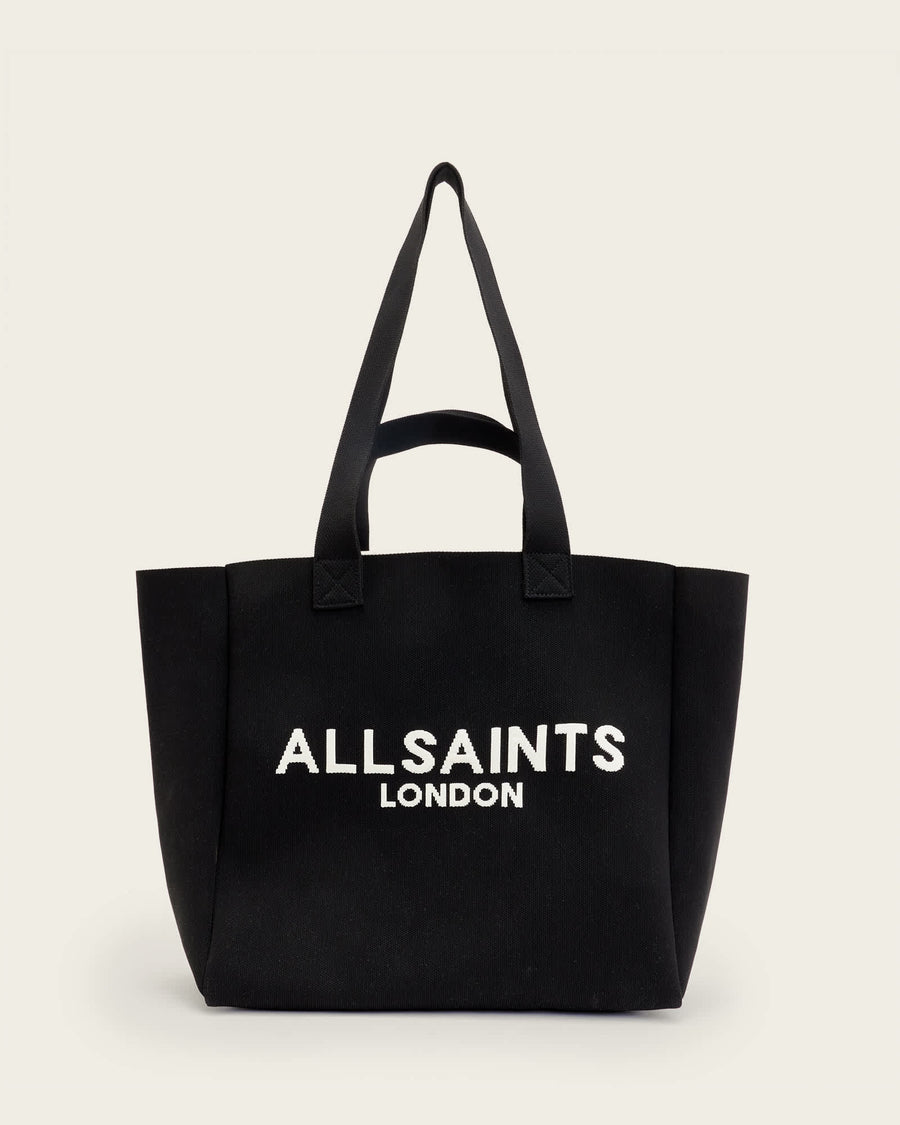 Izzy Large Logo Knitted Tote Bag Black