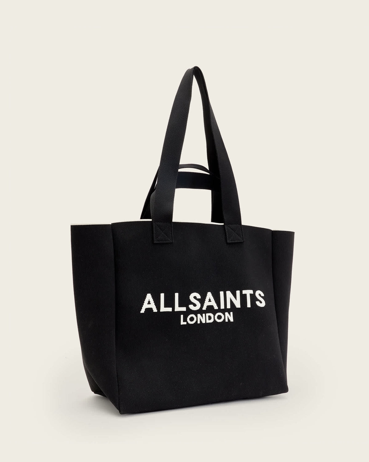Izzy Large Logo Knitted Tote Bag Black