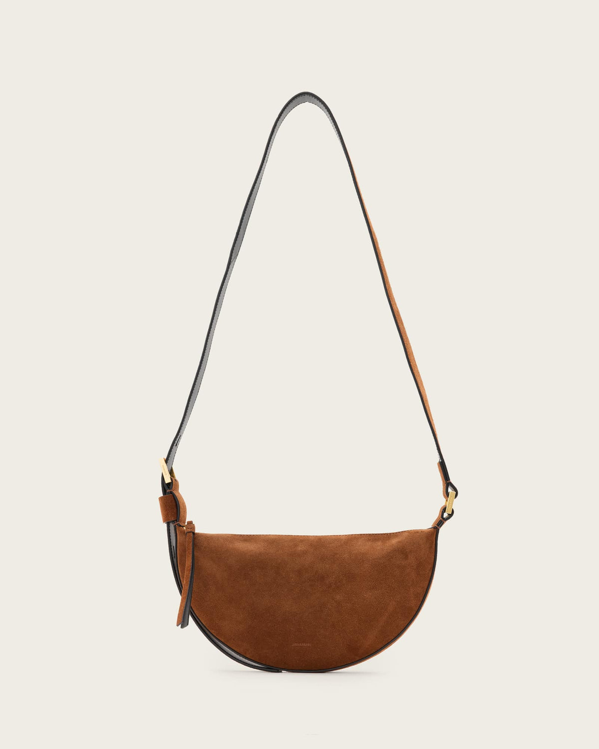 Half Moon Suede Crossbody Bag COGNAC BROWN