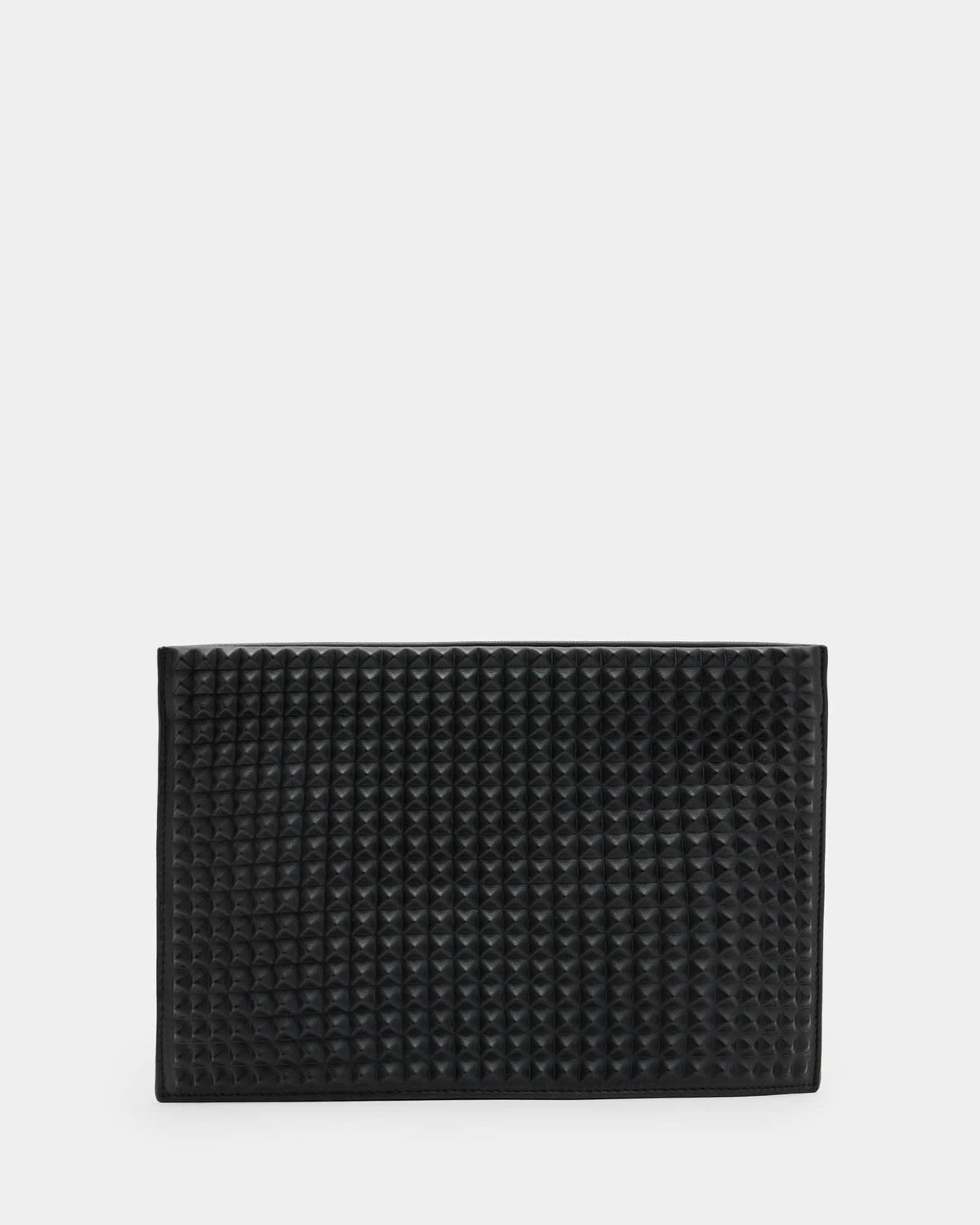 Bettina Studded Leather Clutch Bag Black