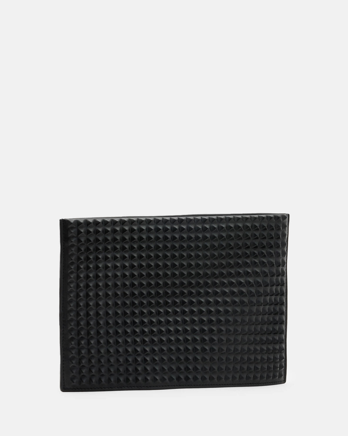 Bettina Studded Leather Clutch Bag Black