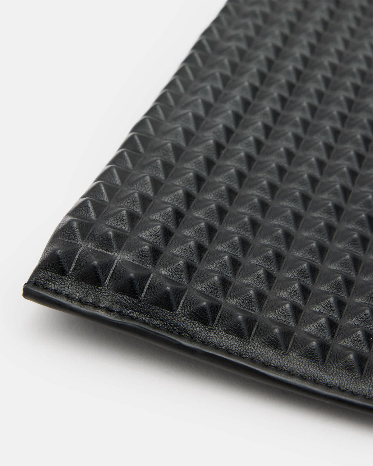 Bettina Studded Leather Clutch Bag Black