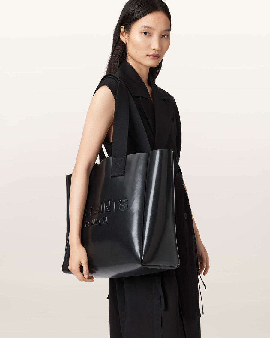 Izzy Leather Tote Bag Black