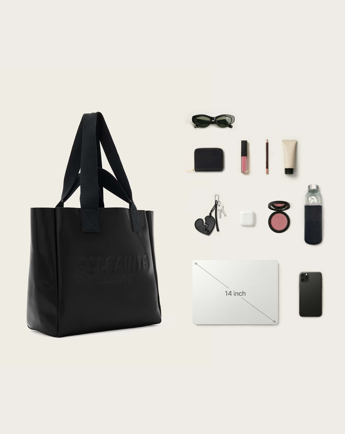 Izzy Leather Tote Bag Black