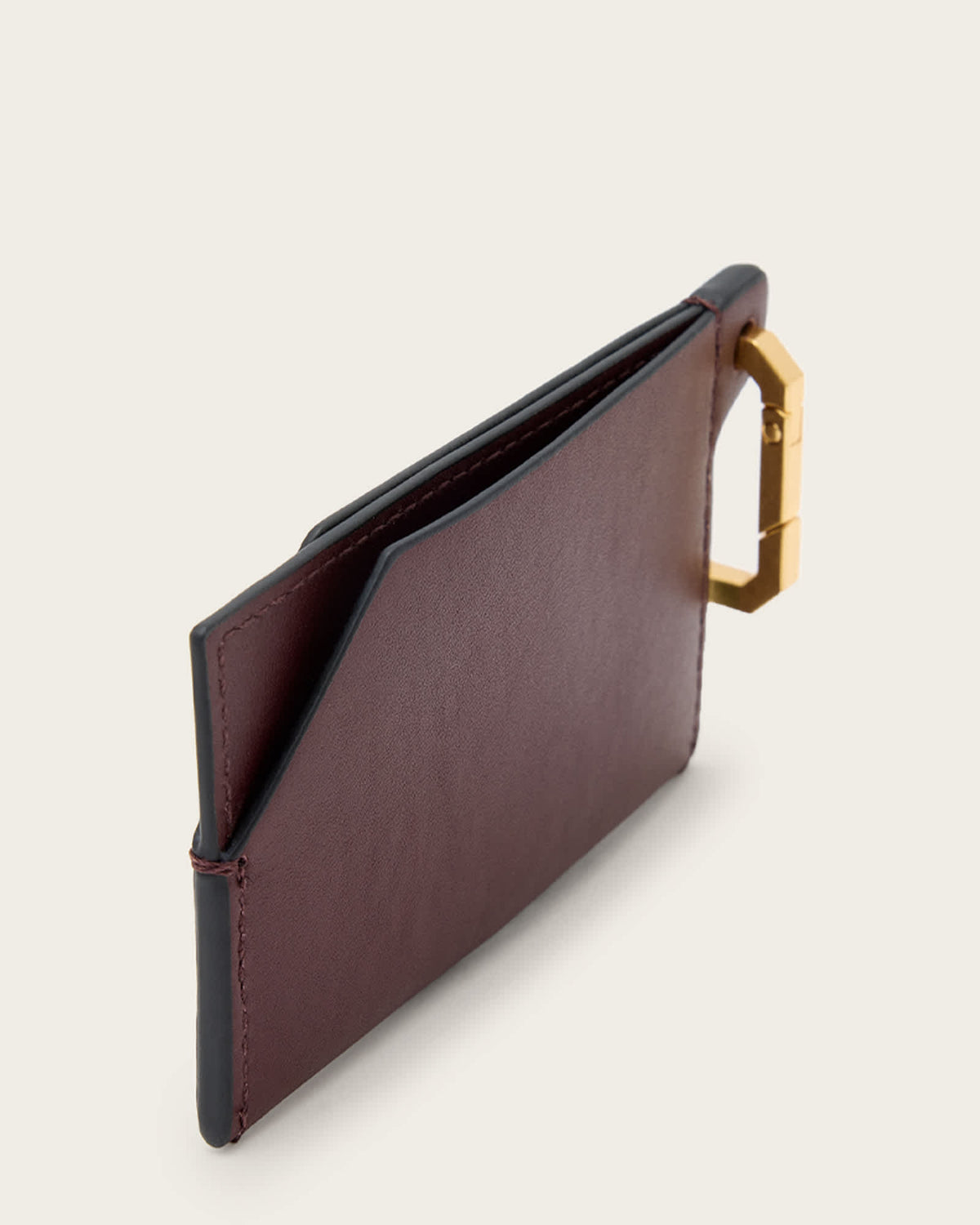 Hex Leather Cardholder Dark Red