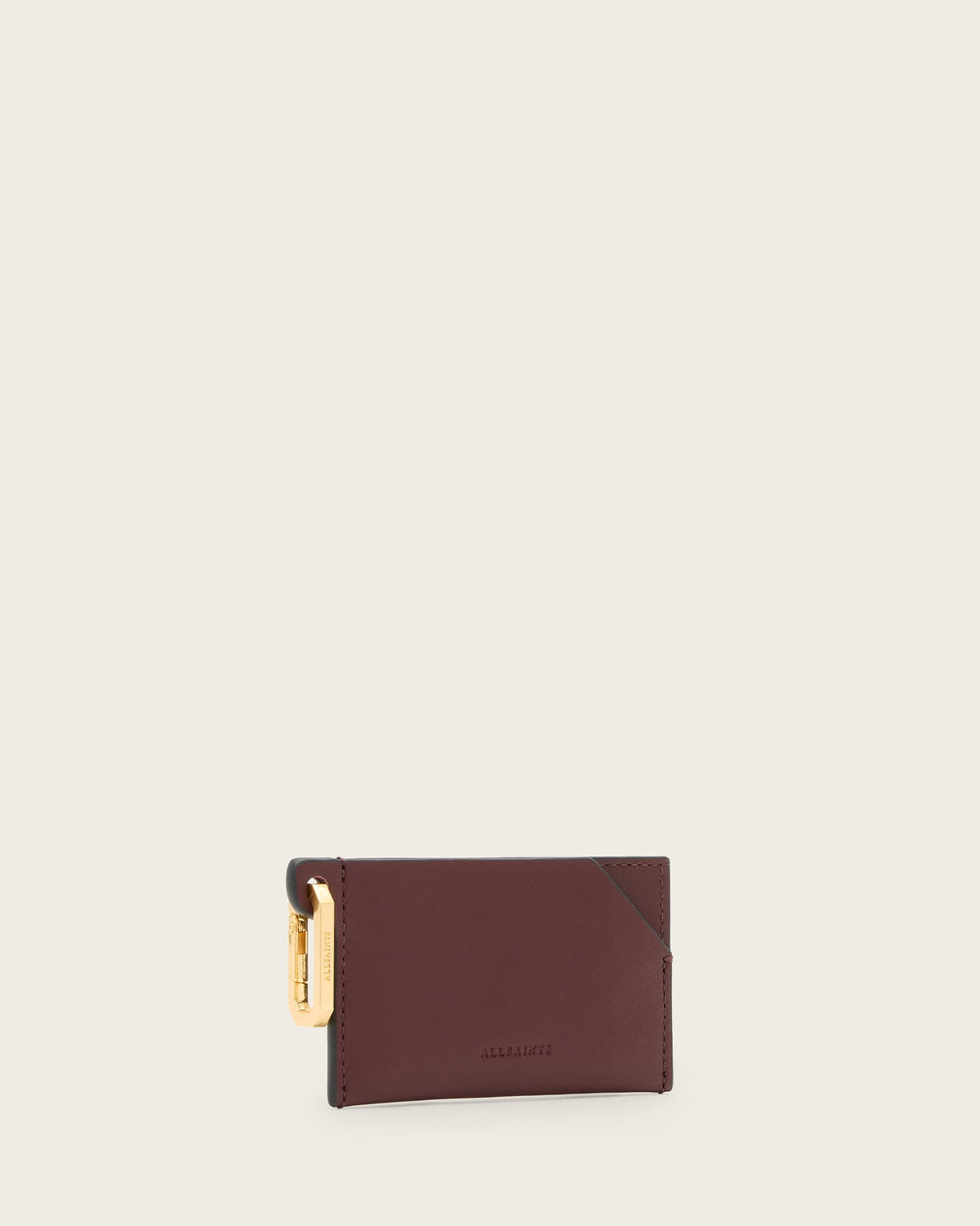Hex Leather Cardholder Dark Red