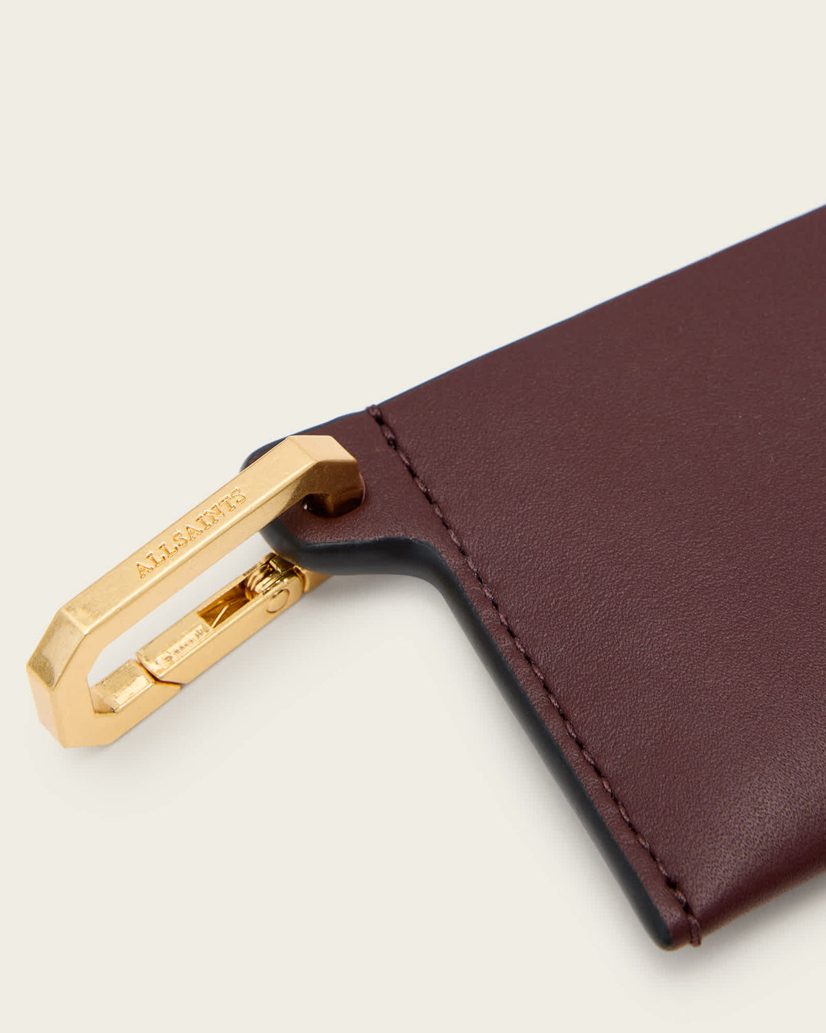 Hex Leather Cardholder Dark Red