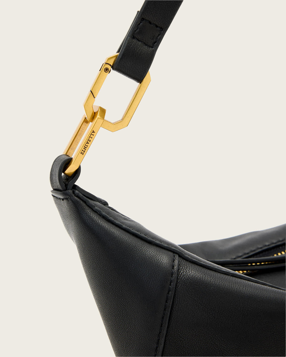 Luna Leather Shoulder Bag Black