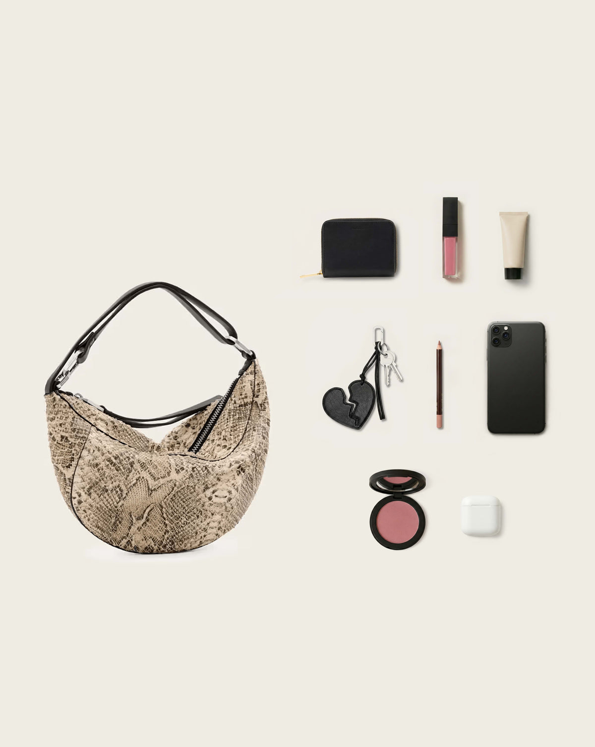 Luna Micro Snake Bag DESERT WHITE