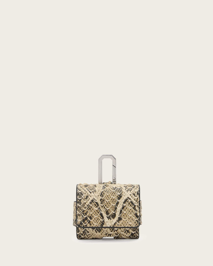 AirPod Leather Snake Case DESERT WHITE