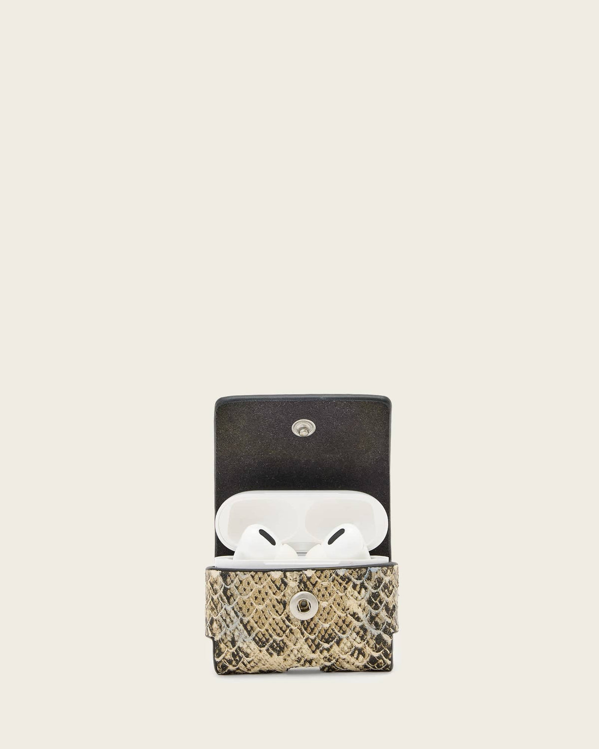 AirPod Leather Snake Case DESERT WHITE