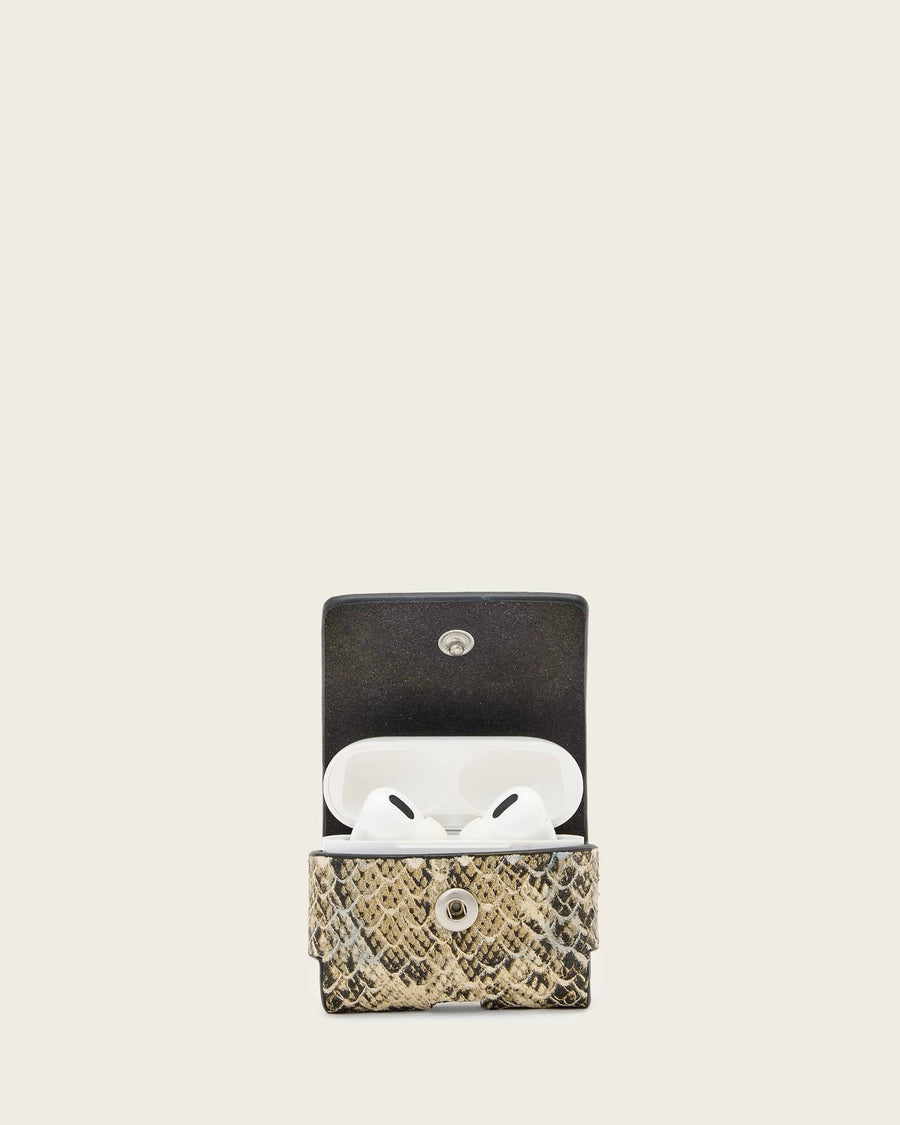 AirPod Leather Snake Case DESERT WHITE