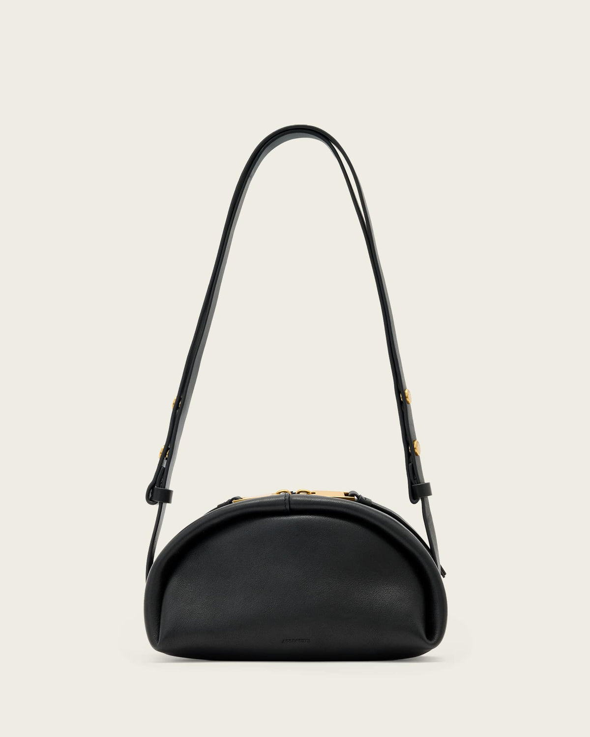 Rosalie Arc Leather Crossbody Bag Black