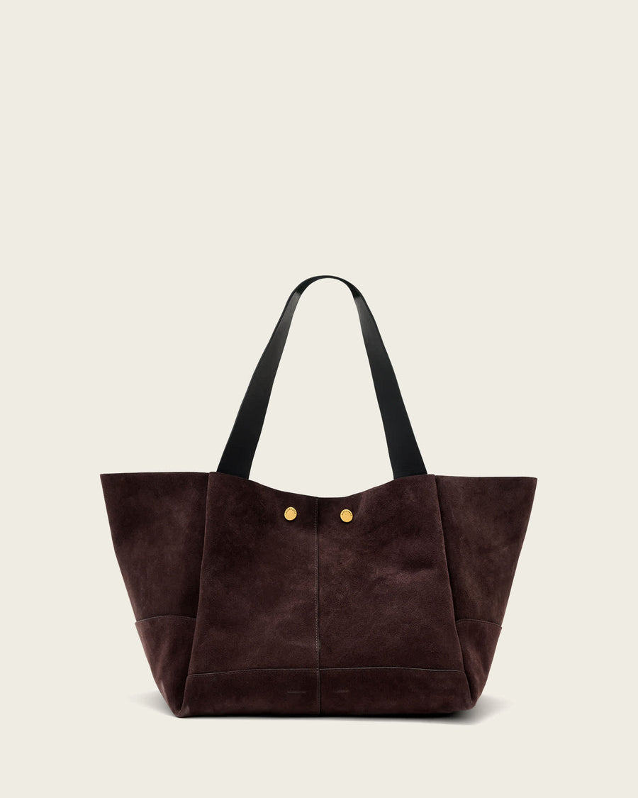 Rosalie Large Suede Tote Bag BURNT UMBER RED