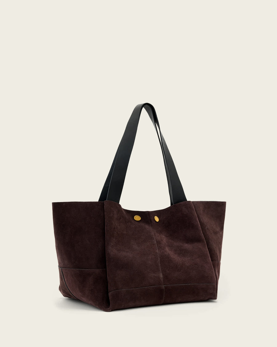 Rosalie Large Suede Tote Bag BURNT UMBER RED