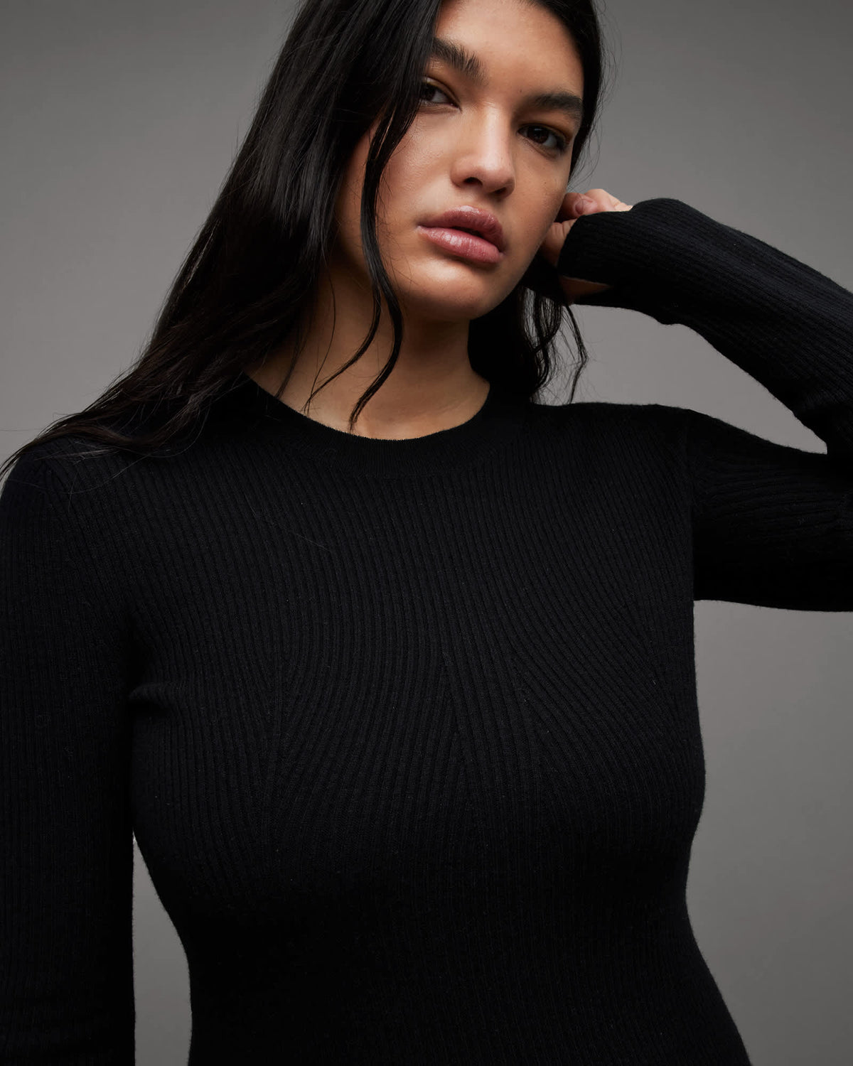 Milly Wool Cashmere Mix Lace Mini Dress Black
