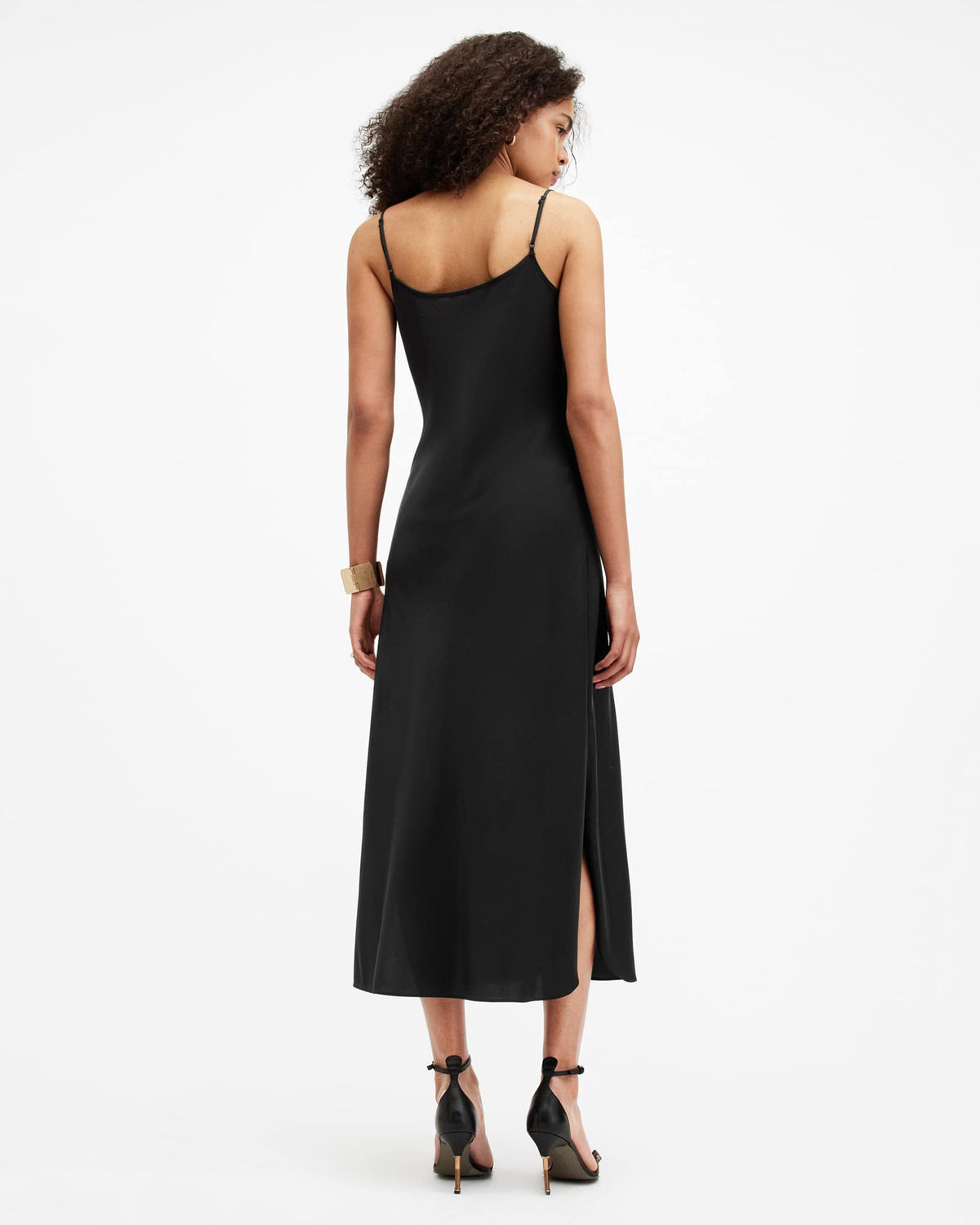 Hadley Cowl Neck Midi Slip Dress Black