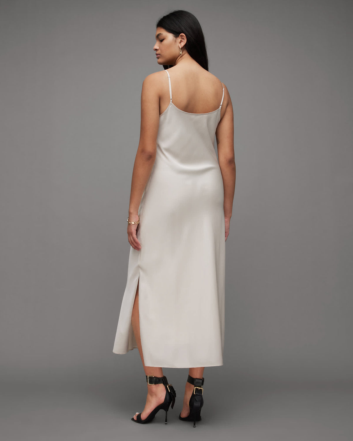 Hadley Cowl Neck Midi Slip Dress ARCTIC WHITE