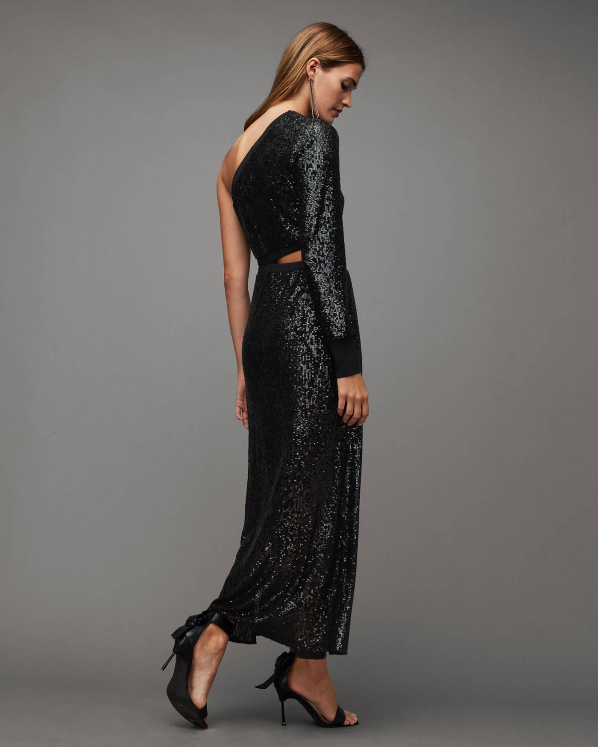 Daisy Topaz Sequin Cut Out Maxi Dress Black