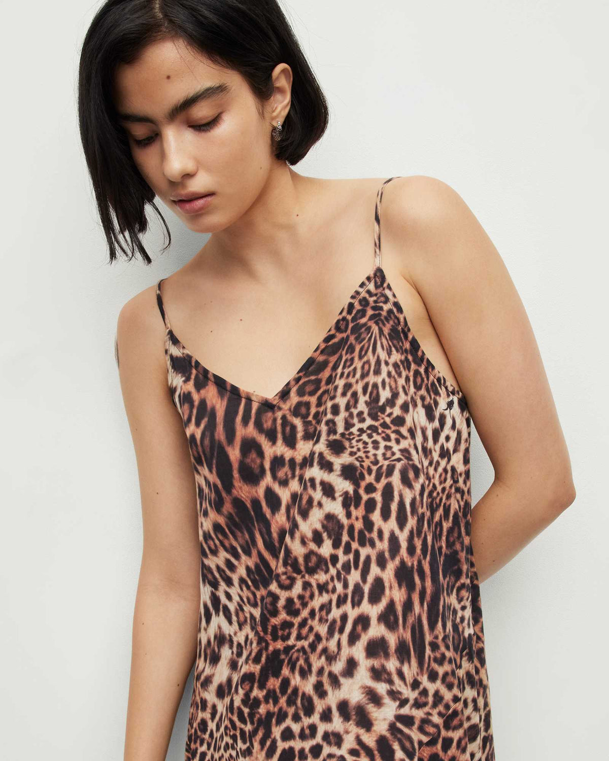 Essie Evita Leopard Maxi Slip Dress ANIMAL BROWN