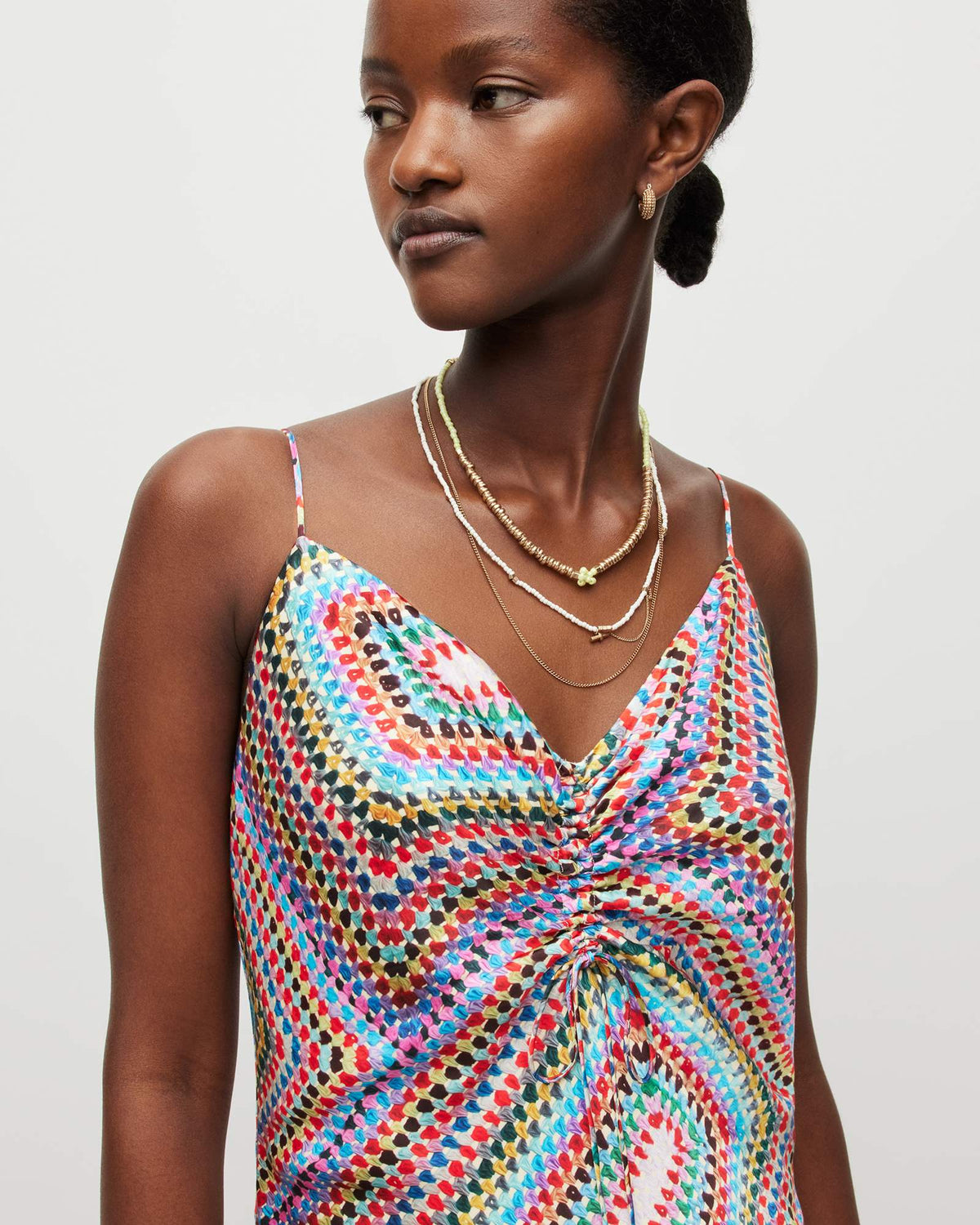 Alexia Luisa Silk Blend Midi Slip Dress RAINBOW BLUE
