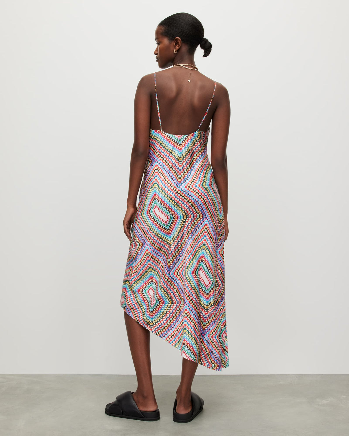Alexia Luisa Silk Blend Midi Slip Dress RAINBOW BLUE