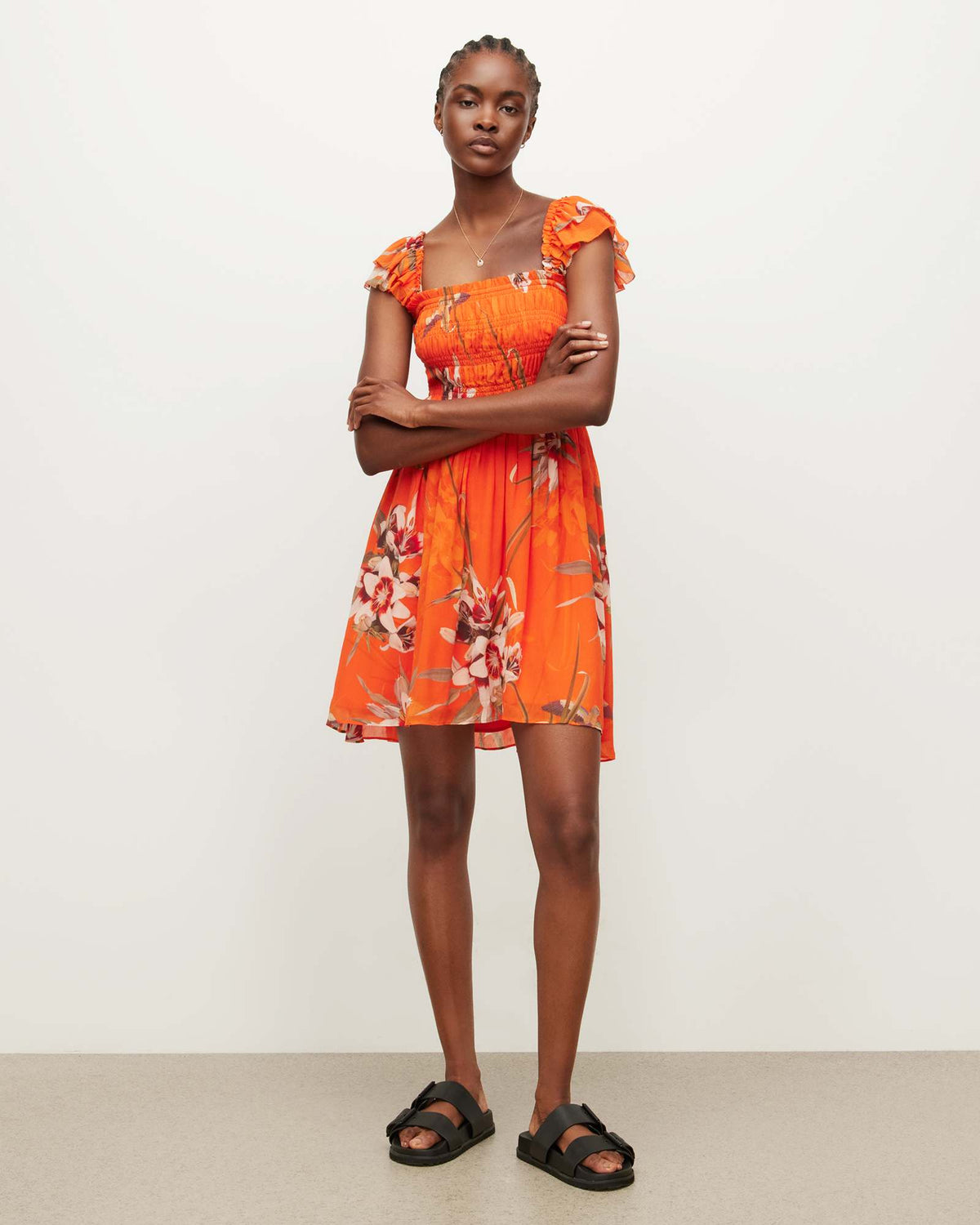 Malika Dorada Mini Dress FLAME ORANGE