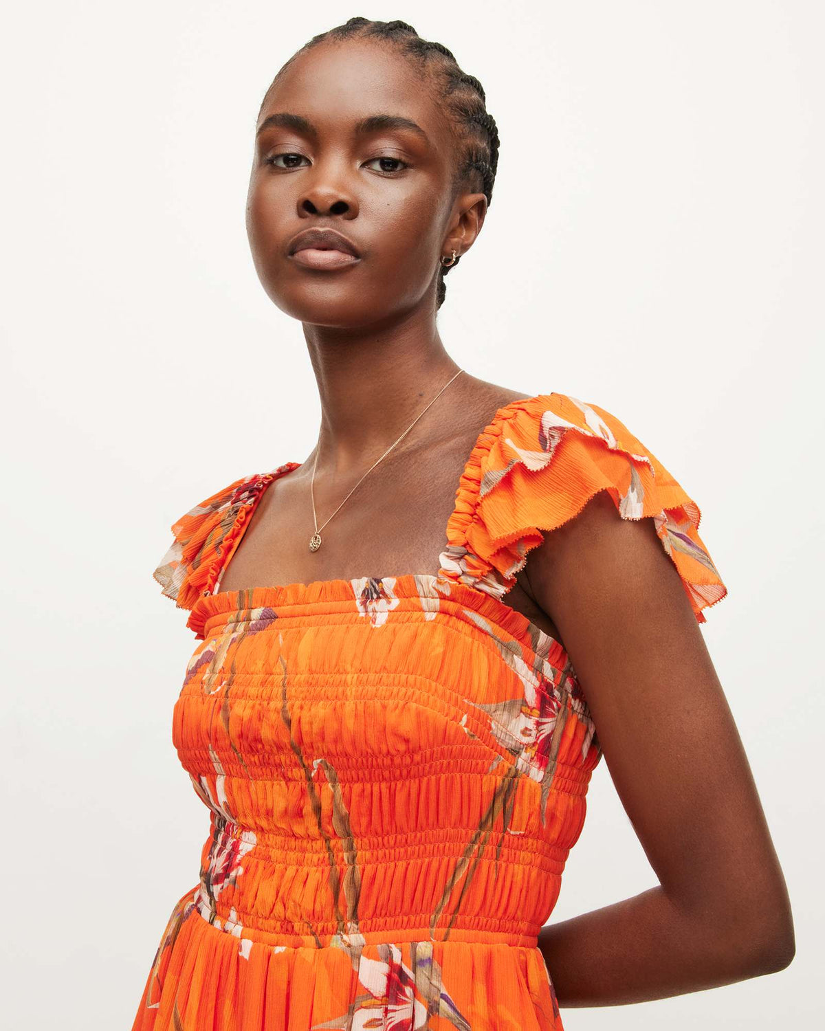 Malika Dorada Mini Dress FLAME ORANGE