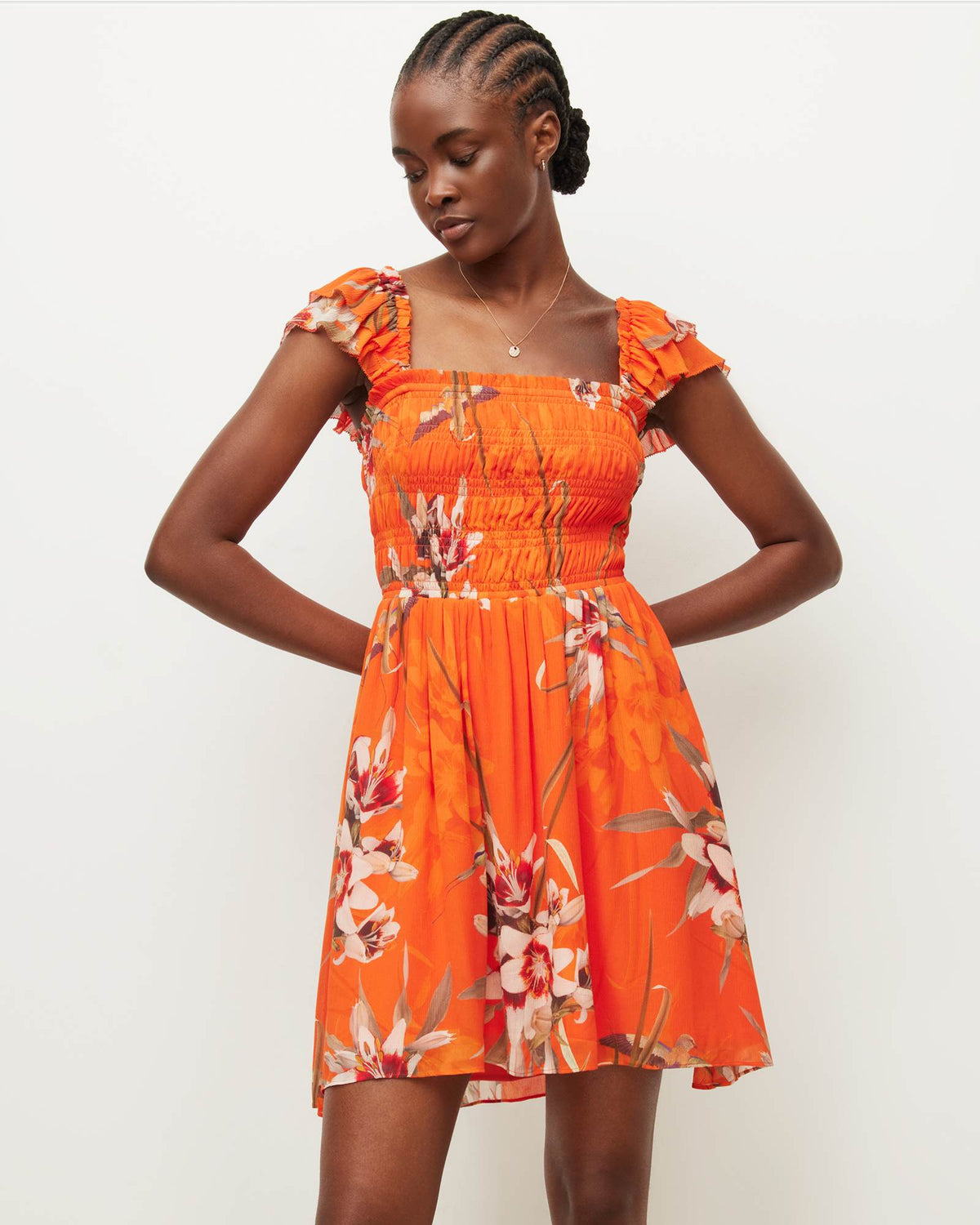 Malika Dorada Mini Dress FLAME ORANGE