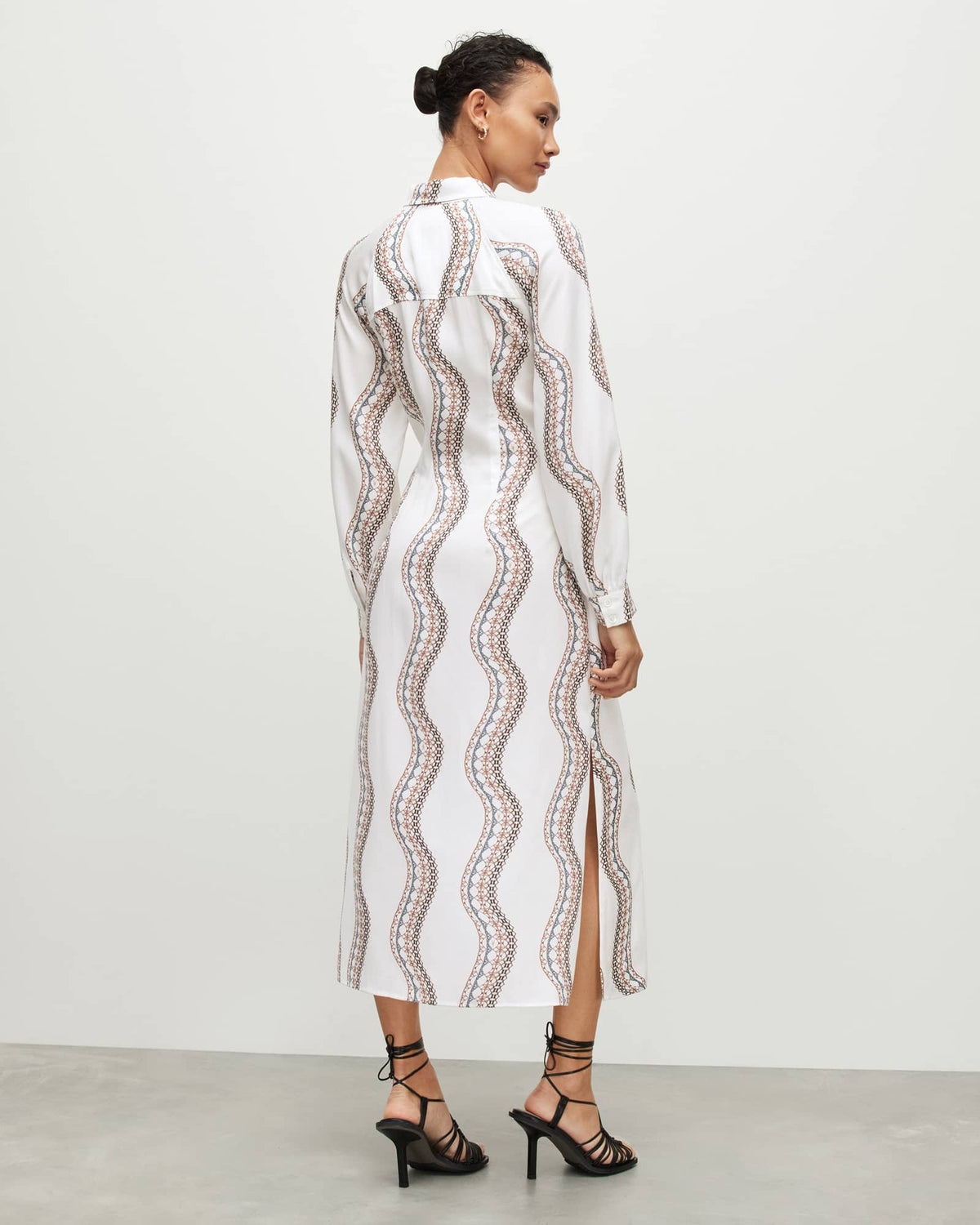 Clanetta Leticia Belted Midi Shirt Dress Optic White
