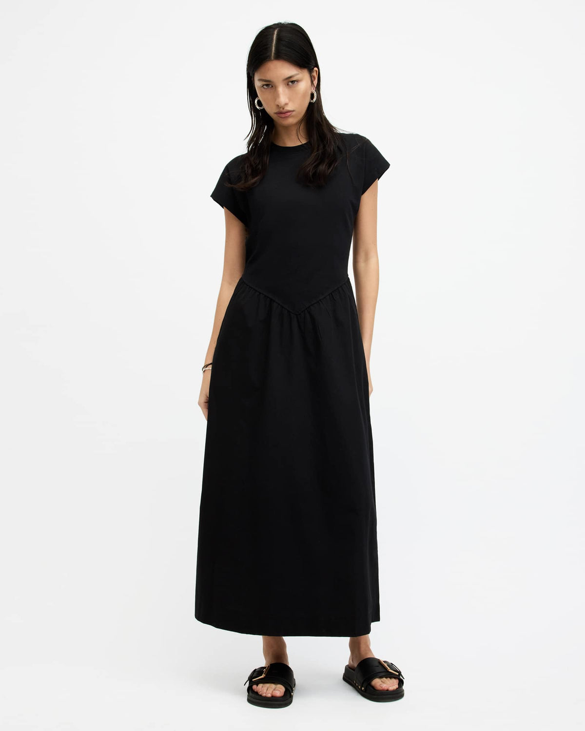 Frankie Short Sleeve Maxi Dress Black