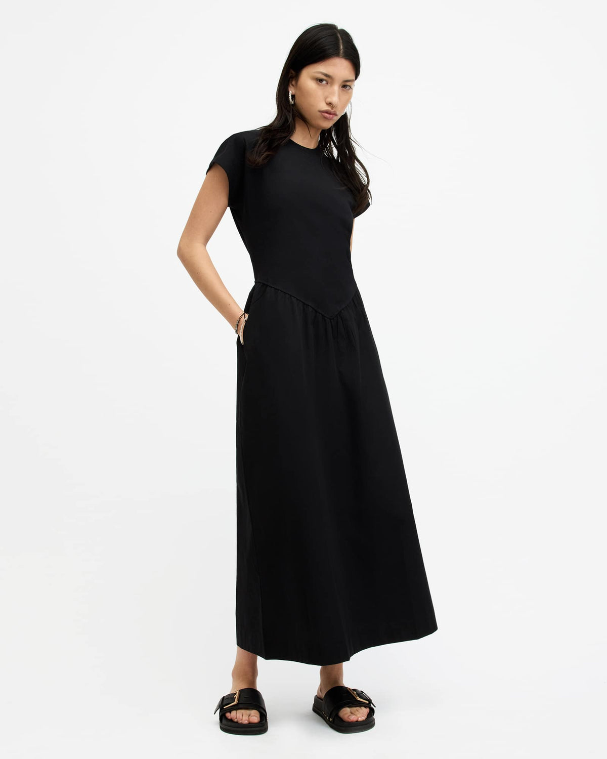 Frankie Short Sleeve Maxi Dress Black