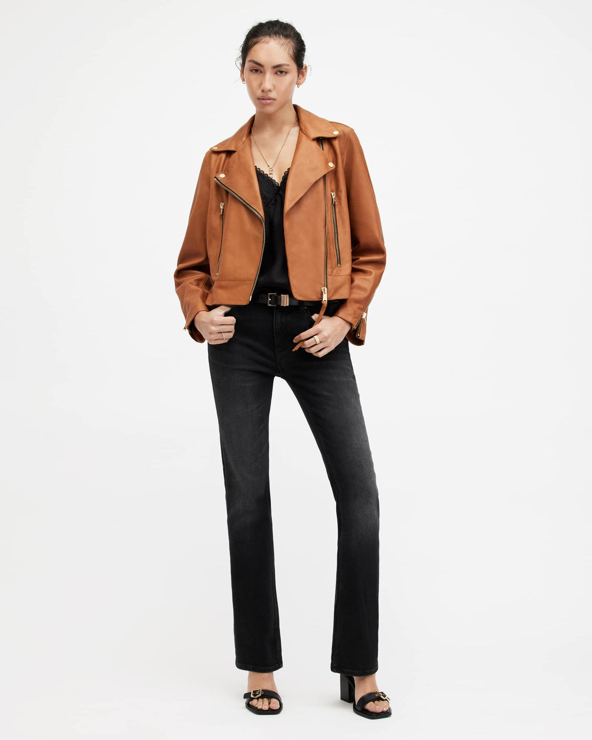 Haldan Slim Bootcut Stretch Denim Jeans Black